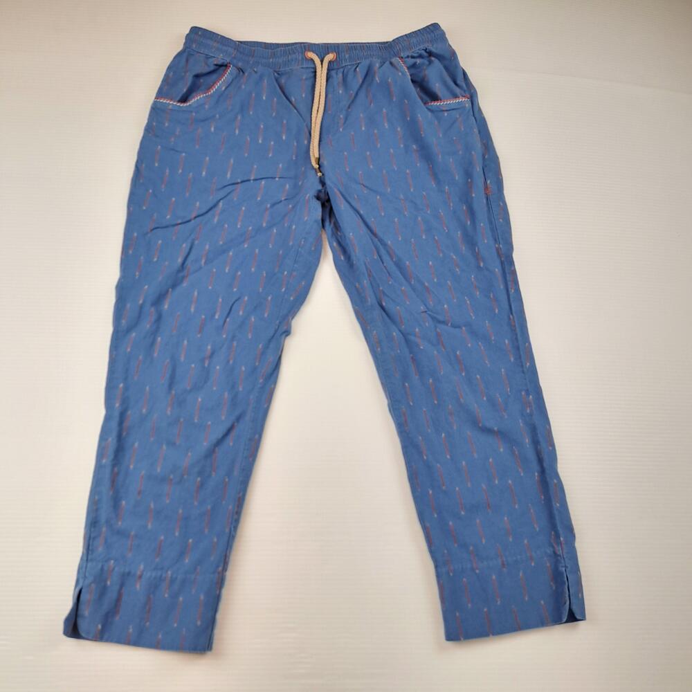 Toad&Co Pants Womens Small Blue Chambray Jogger Organic Cotton Striped Casual